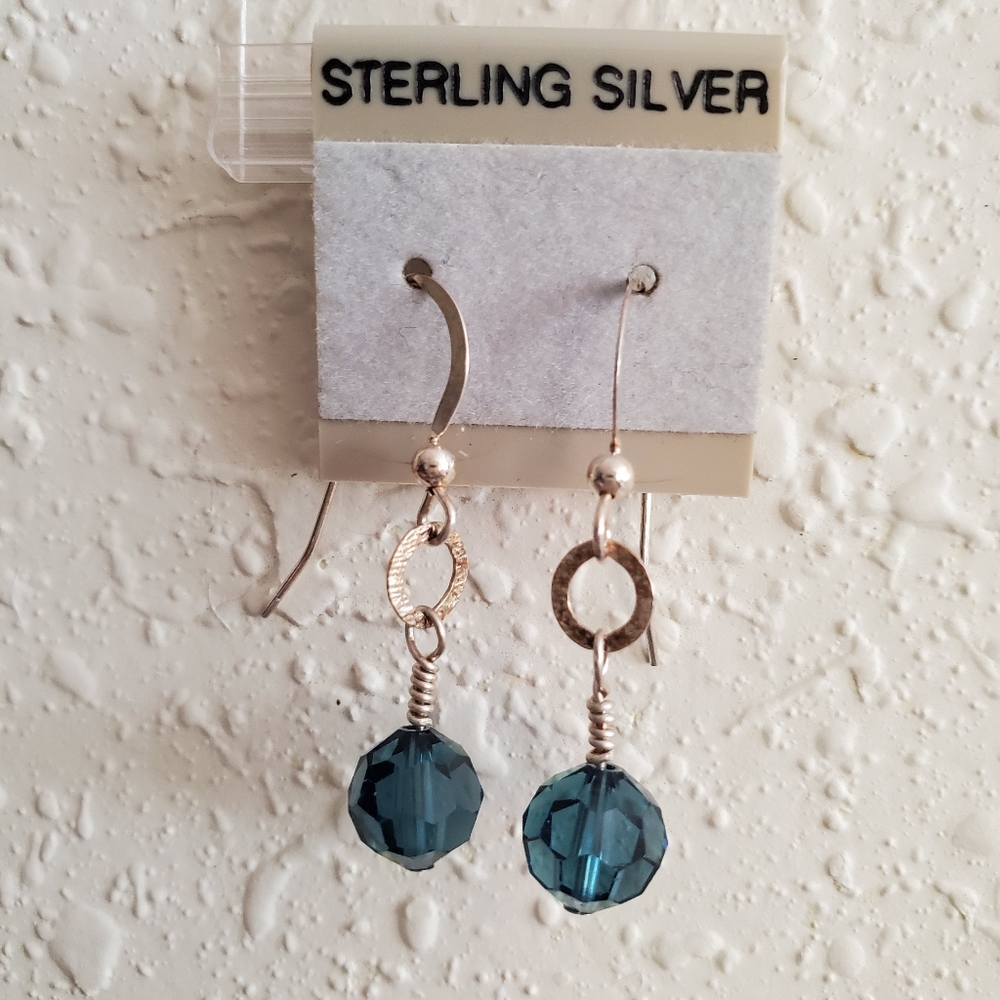 Handmade Sterling Silver Swarovski crystal earring